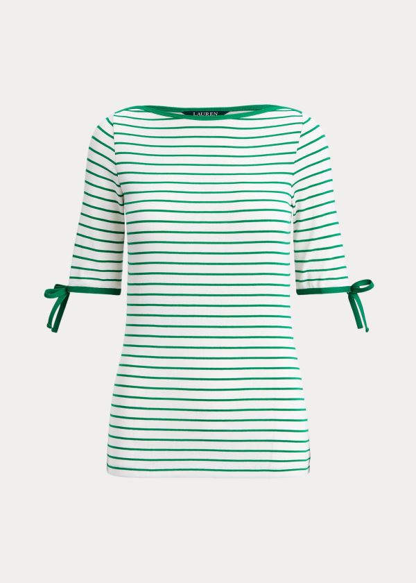 Top Ralph Lauren Striped Algodão-Blend Mulher 69810-BLCN